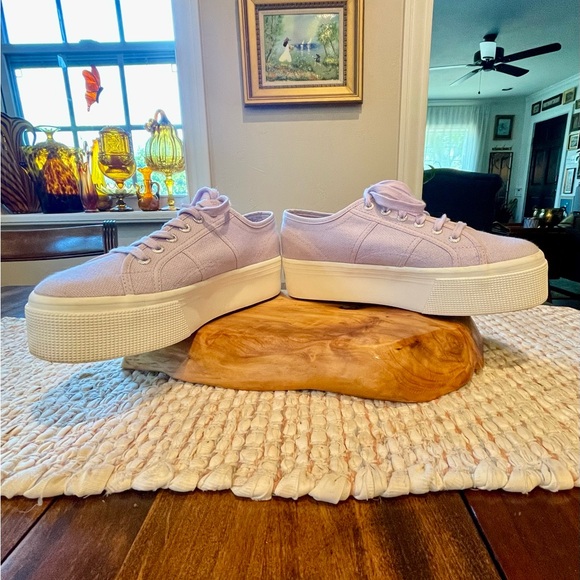 Superga 2790 Acot Platform Sneakers Size 8 1/2 Great Condition Chunky Violet - Picture 14 of 16